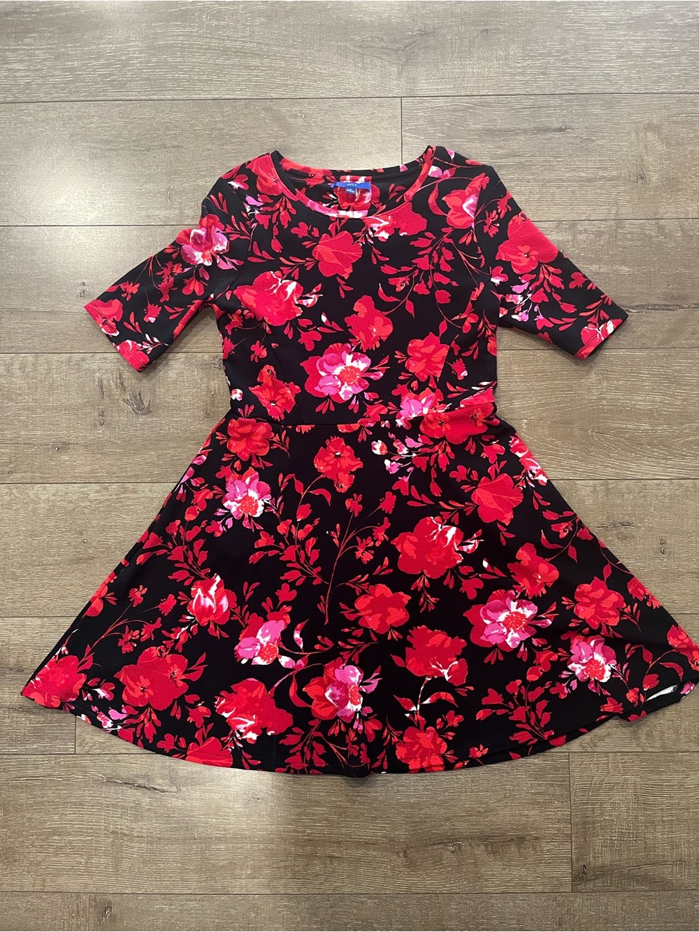 Apt. 9 Black Dress with Red Floral Print